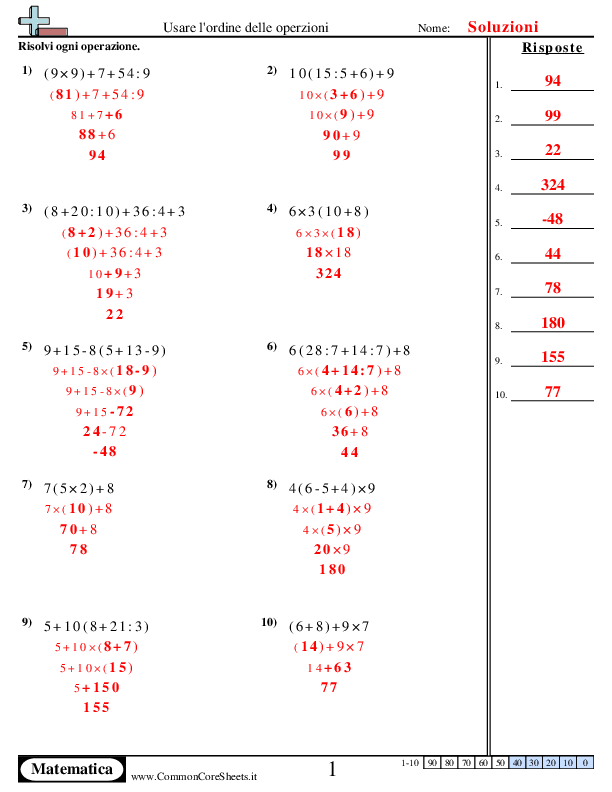  - risolvi-utilizzando-l-ardine-delle-operazioni worksheet