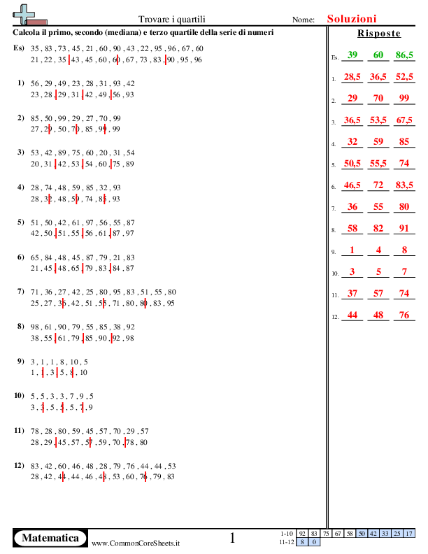  - calcola-i-quartili worksheet