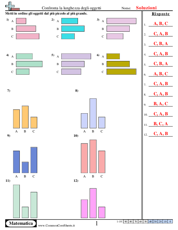  - confronta-le-lunghezze-degli-oggetti worksheet