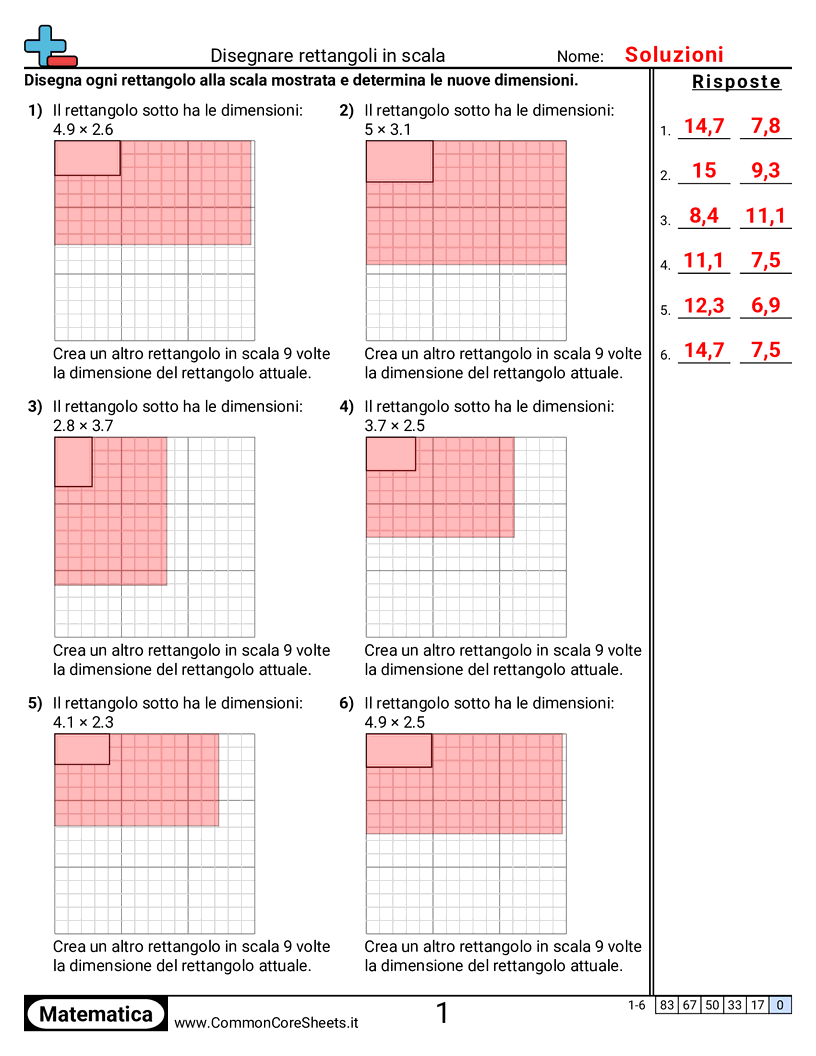 Esercizi sulle Forme - Disegnare rettangoli in scala worksheet